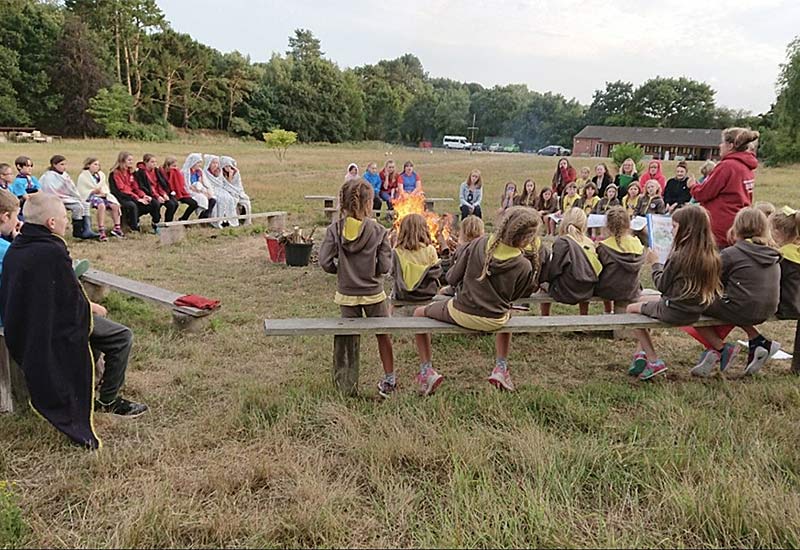 Campfire circle at Sandy Acres Campsite